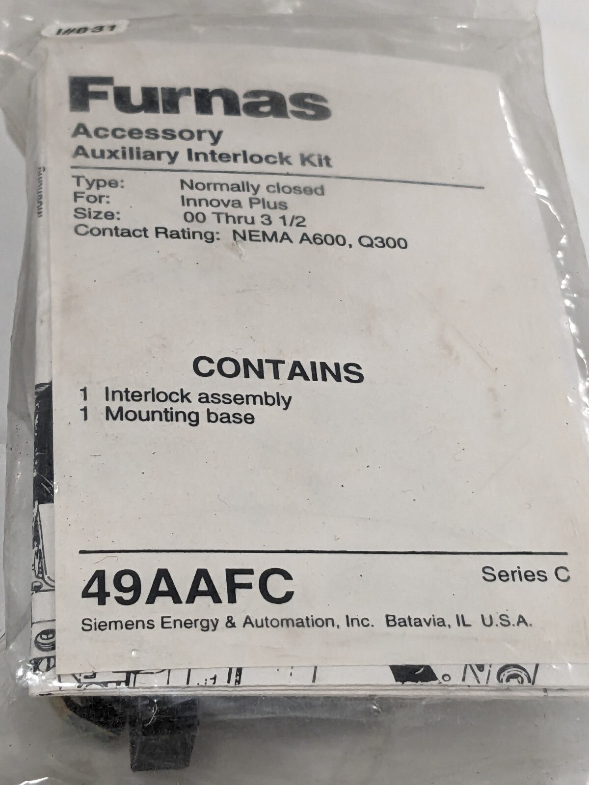 FURNAS: AUXILIARY SERIES C SIZE 00-3 1/2 49AAFC