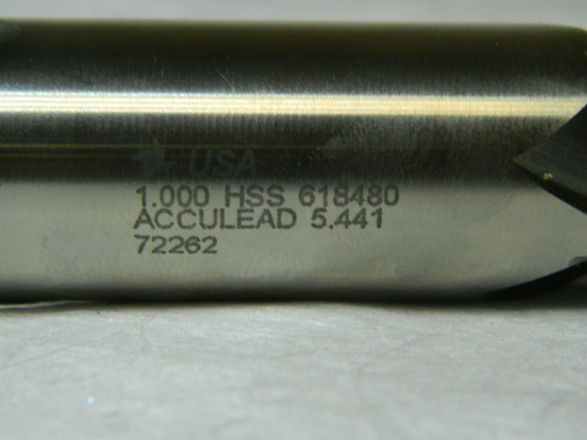 Brubaker Double End Mill 1" x 1" x 1-5/8" x 5-7/8" 2F HSS Square CC 2262
