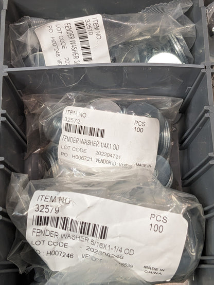 1450 Piece Fender Washers No 6 - 3/8" Diameter 8539