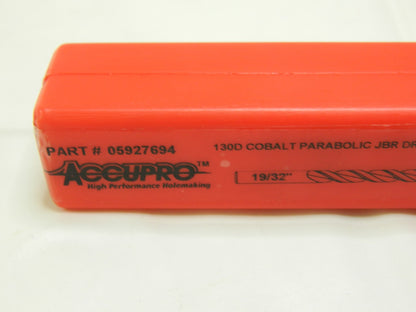 Accupro Parabolic Jobber Drill Bit 19/32" x 4-3/4" x7" Cobalt 2FL