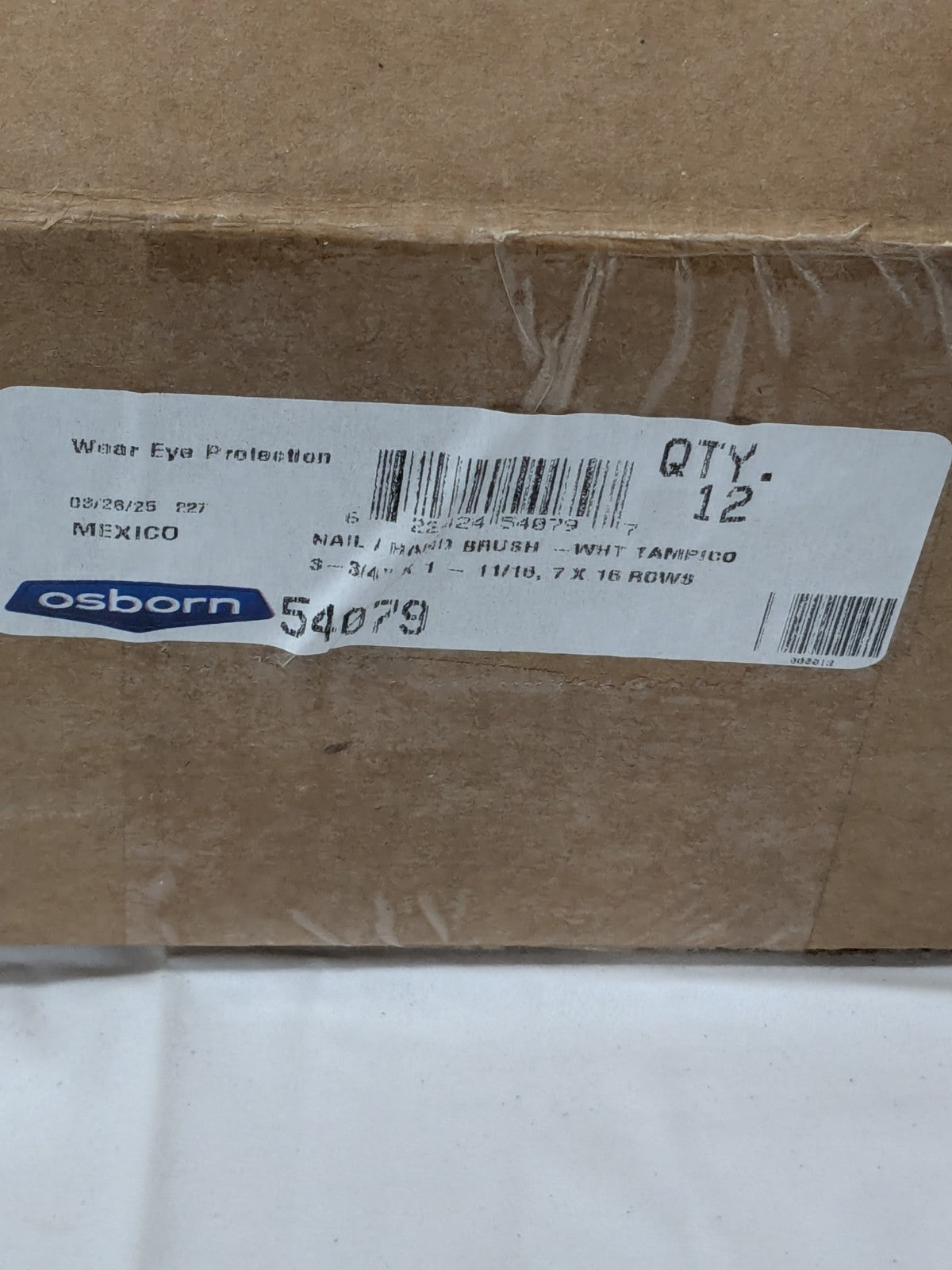 Osborn Nail Scrub 7X16 Rows White Tampico Solid Wood Block Qty 12 #54079