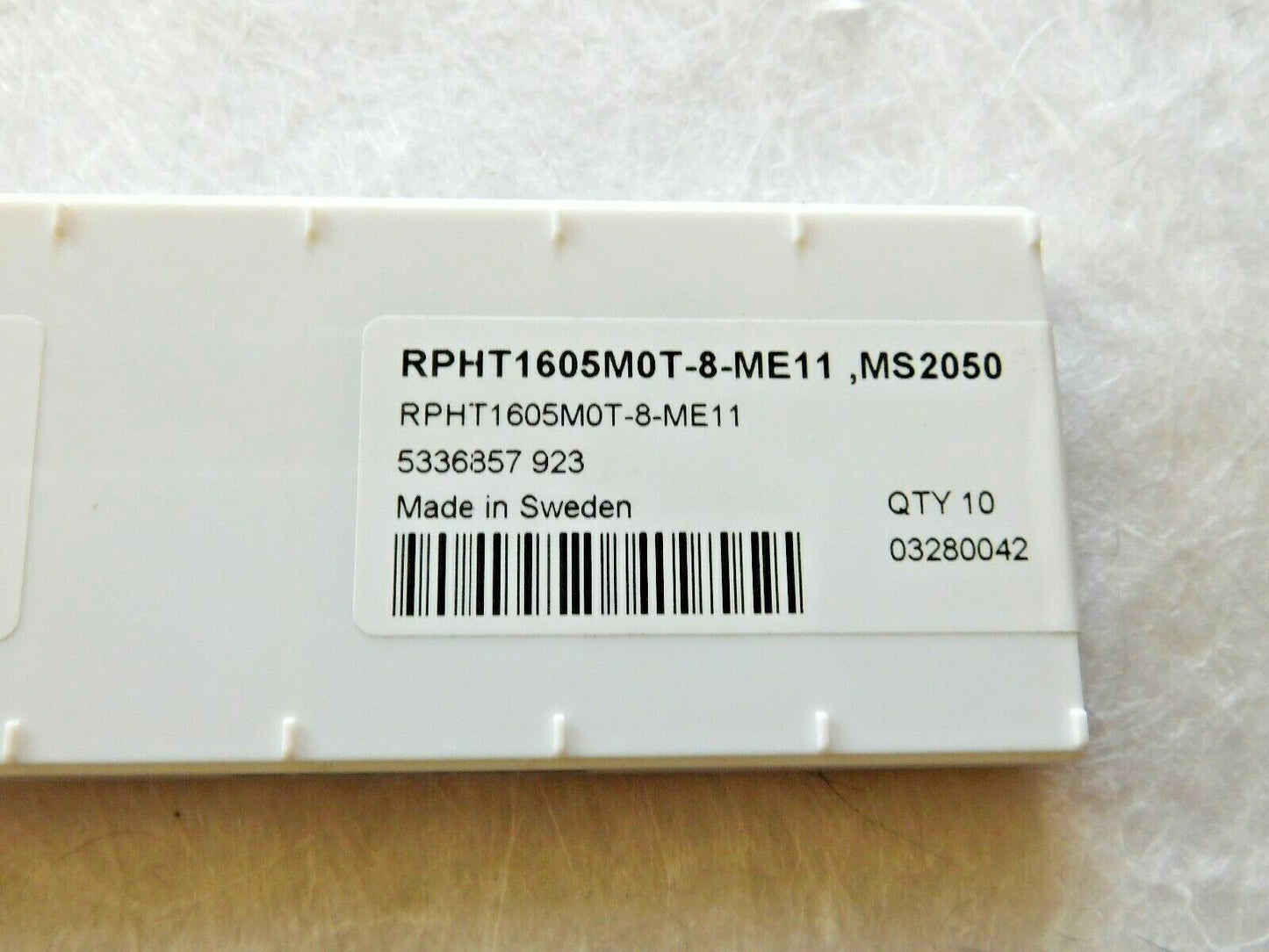 Seco Carbide Milling Inserts RPHT1605MOT-8-ME11 Grade MS2050 Qty 6 03280042
