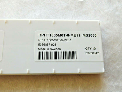 Seco Carbide Milling Inserts RPHT1605MOT-8-ME11 Grade MS2050 Qty 6 03280042