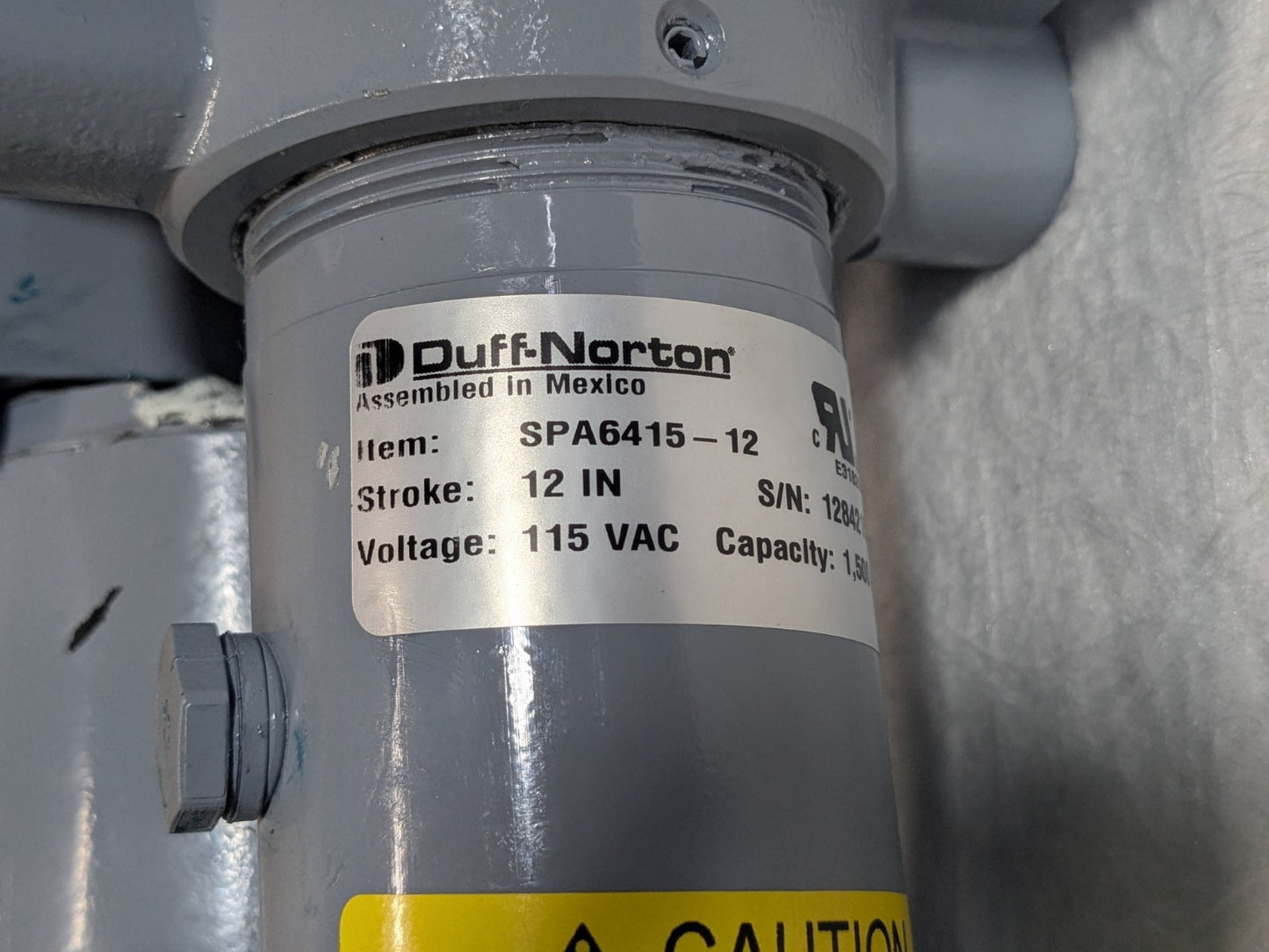 Duff Norton Electromechanical Linear Actuator SPA6415-12 Parts / Repair