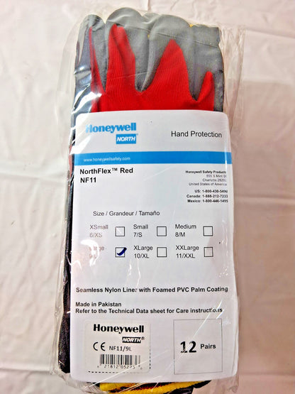 North PVC-Coated Nylon General Purpose Work Gloves 12 pairs Size L NF11/9L