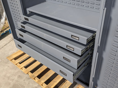 Durham Heavy Duty Storage Cabinet w/ Bins 4-Drawer 1-Shelf 72" H x 48" W x 24" D
