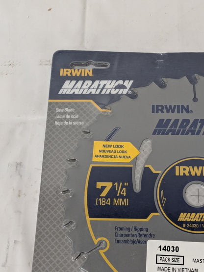IRWIN Marathon 7-1/4-Inch 24-Tooth Circular Saw Blade,5 Pack 14030