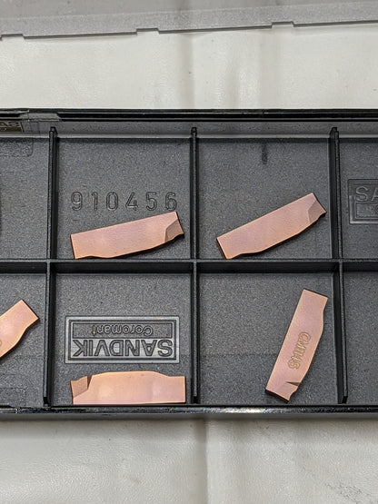 Sandvik Cutoff Insert: N123G103000002-CM 1145, Carbide Qty 10 5736289