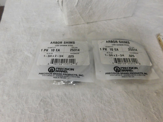 Precision Brand  Arbor shims Qty 20 25314