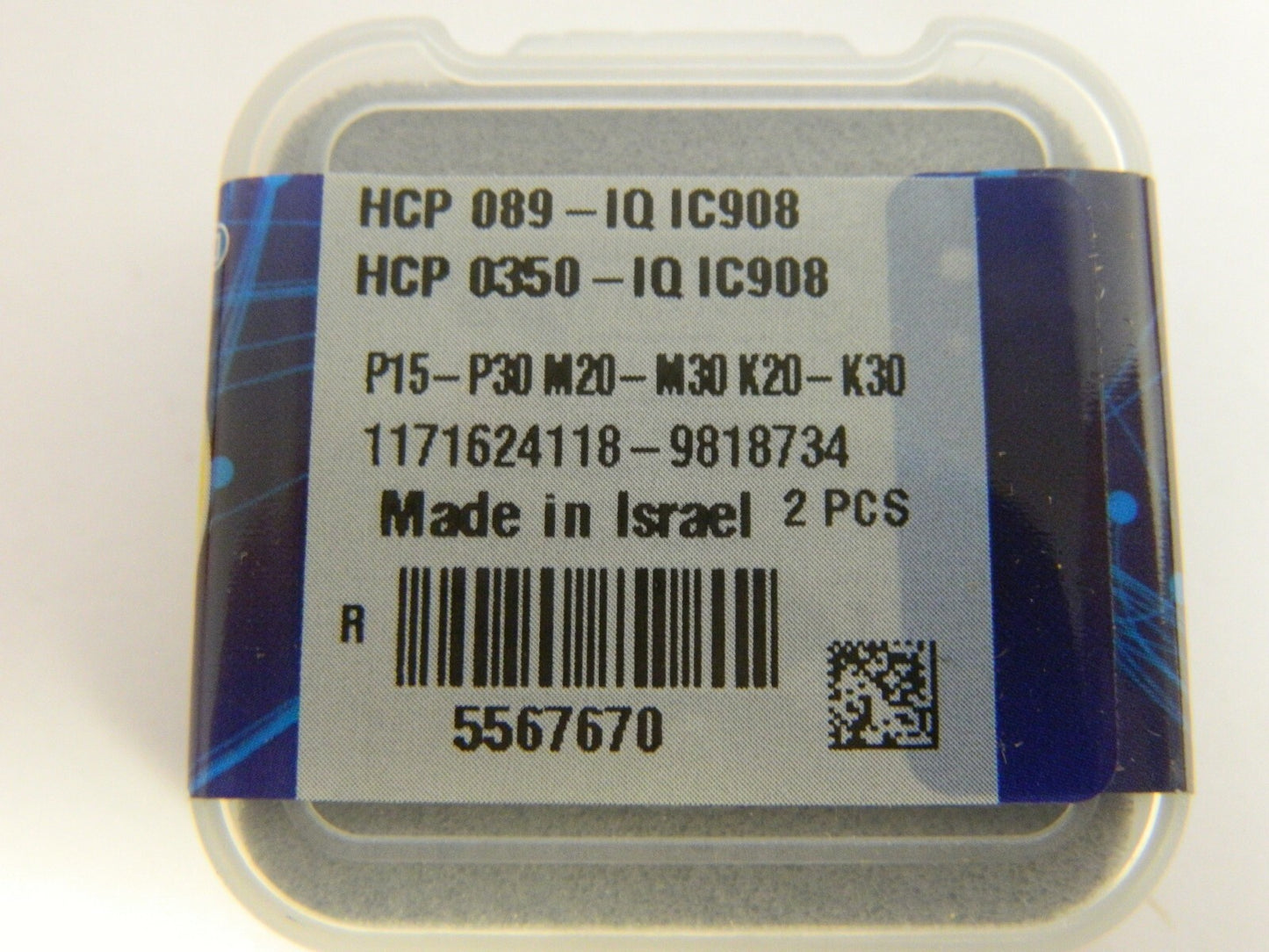 Iscar Series HCP-IQ, 8.9mm Diam Grade IC908 Replaceable Drill Tip QTY 2  5567670