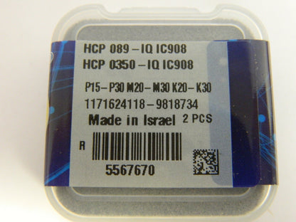 Iscar Series HCP-IQ, 8.9mm Diam Grade IC908 Replaceable Drill Tip QTY 2  5567670