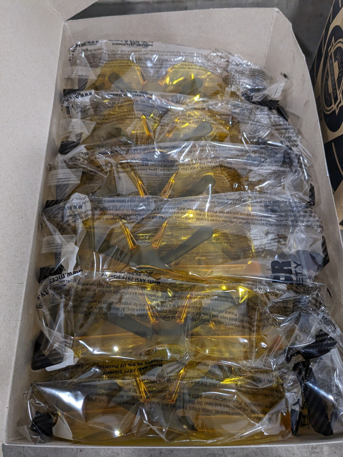 MCR Safety Glasses: Scratch-Resistant, Polycarbonate, Amber Lenses Qty 12 BK114
