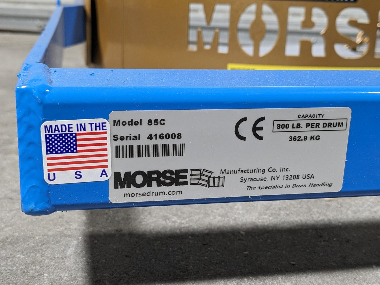 Morse 85C Drum Carrier for 55 Gallon Drums 800 lb Capacity 21" to 23" Diameter