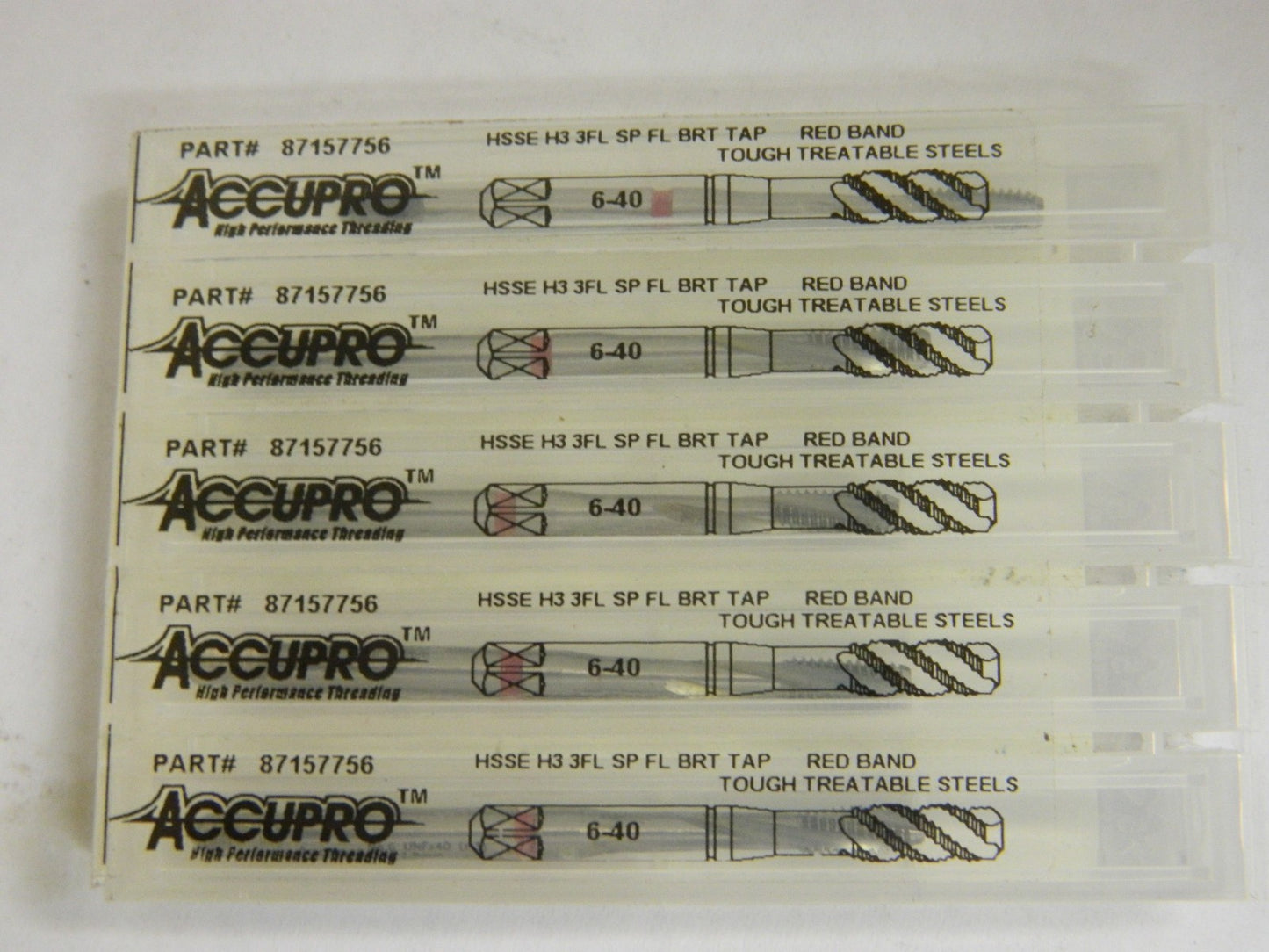 Accupro #6-40  H3 UNF 3FL VHSS Slow Spiral Flute Tap QTY 5 87157756