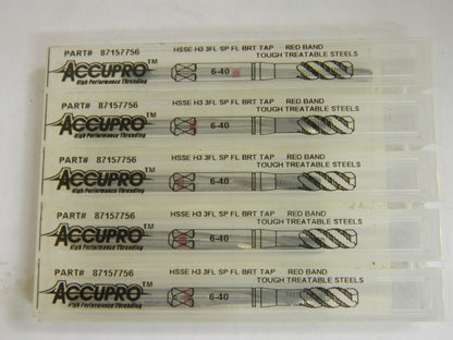 Accupro #6-40  H3 UNF 3FL VHSS Slow Spiral Flute Tap QTY 5 87157756