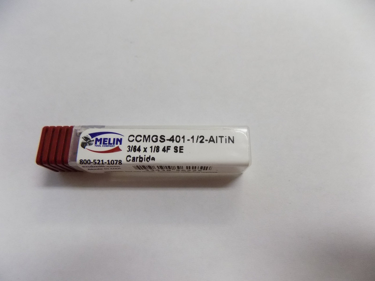 Melin End Mill 2/64" x 1/8" x 1-1/2" 4FL AlTiN Carbide QTY 4 CCMG