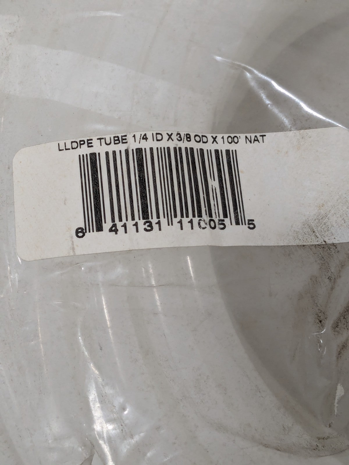 LLDPE Tube 1/4" ID x 3/8" OD, 1/16" Wall Thickness 100' Length 11005