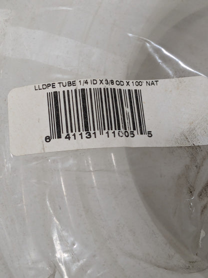 LLDPE Tube 1/4" ID x 3/8" OD, 1/16" Wall Thickness 100' Length 11005