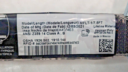 Honeywell Miller Twin Turbo T-Bak Personal Fall Limiter MFLTB-1/7.5FT