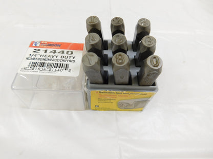 C.H. HANSON Heavy-Duty Stamp Set: 1/4 Character, 9 pc Numbers 21440