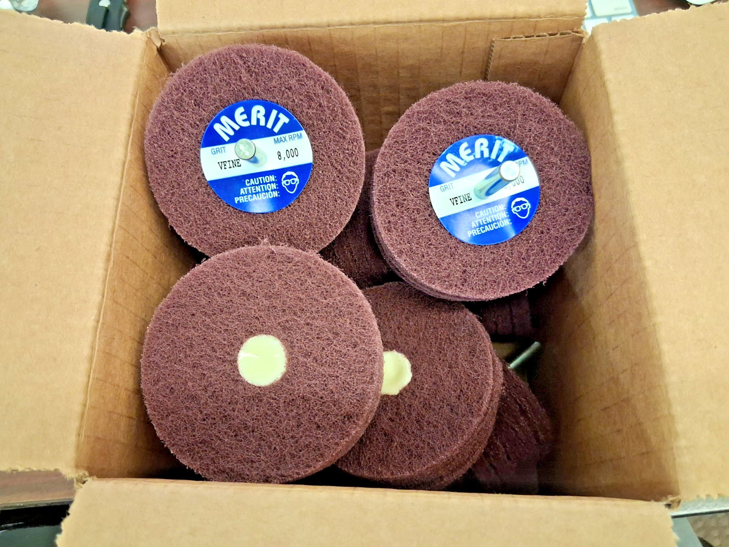 Merit Abrasives Deburring Discs QTY10 3" Dia Very Fine Grade 08834131497