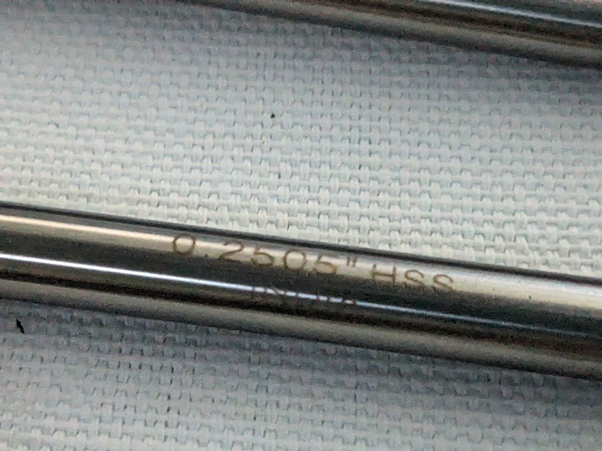 Chucking Reamersc2pk: 0.2505" Dia, Straight-Cylindrical Shank, HSS 1444296025050