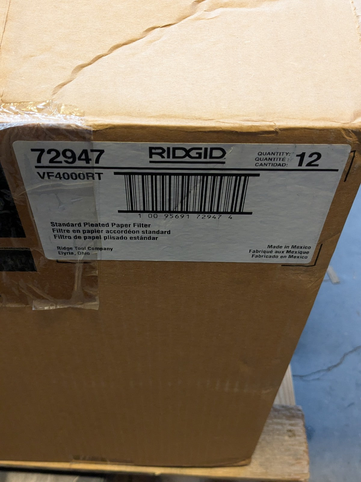 RIDGID 1-Layer Cartridge Filter VF4000 Wet Dry Vacuums Qty 12 72947