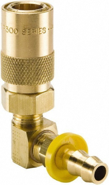 Parker  90 deg Push-Lok Barb Coupler: 0.5000" Hose ID, 200 psi PC514-BP