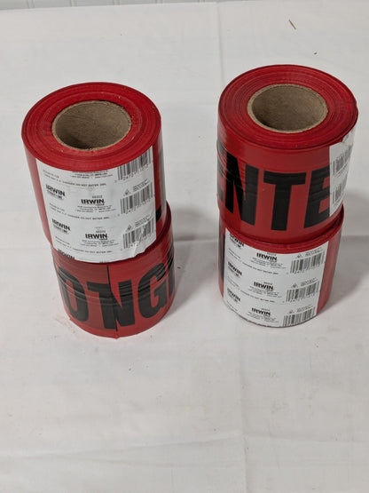 Irwin Barricade Tape: "Danger - Do Not Enter" 3"X300' Box of 4 66202
