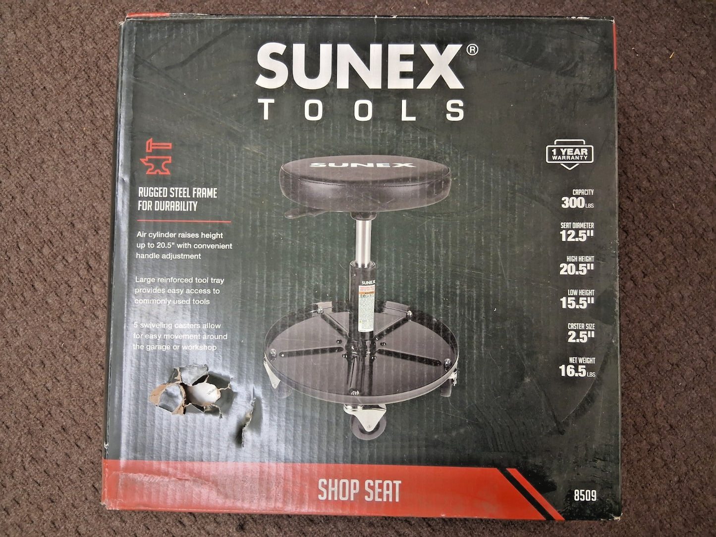 Sunex Tools Pneumatic Shop Seat 8509