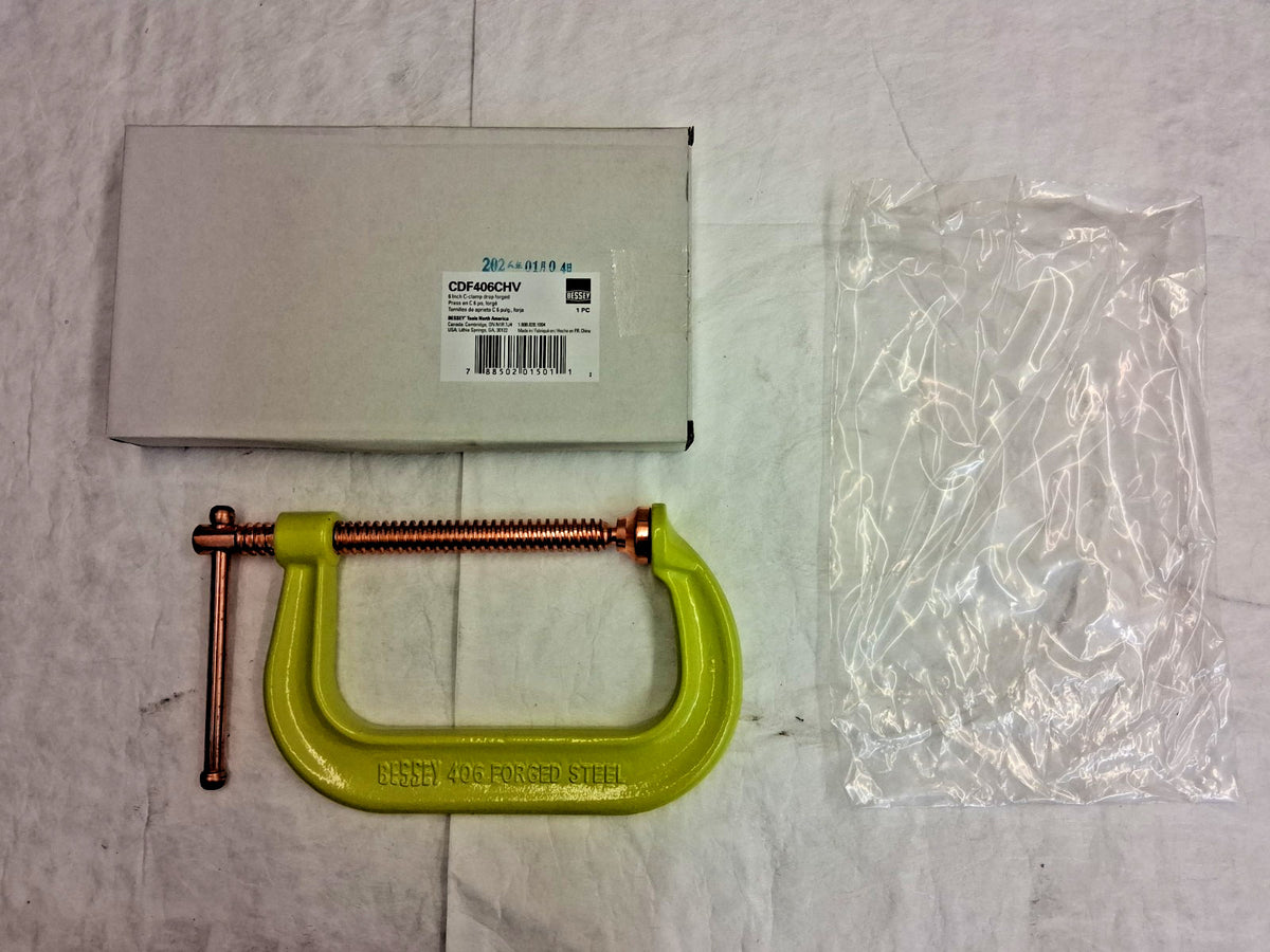 Bessey C-Clamp 6" Max Opening 4-1/8" Throat Depth CDF406CHV
