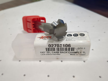 ACCUPRO Back Chamfer: 1" Dia, 90 °, Solid Carbide, Single End 02703106