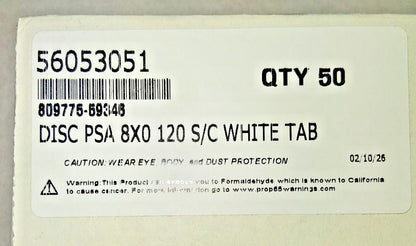 Pro 8" Dia PSA Disc 120 Grit Silicon Carbide 50pc 809775-59346
