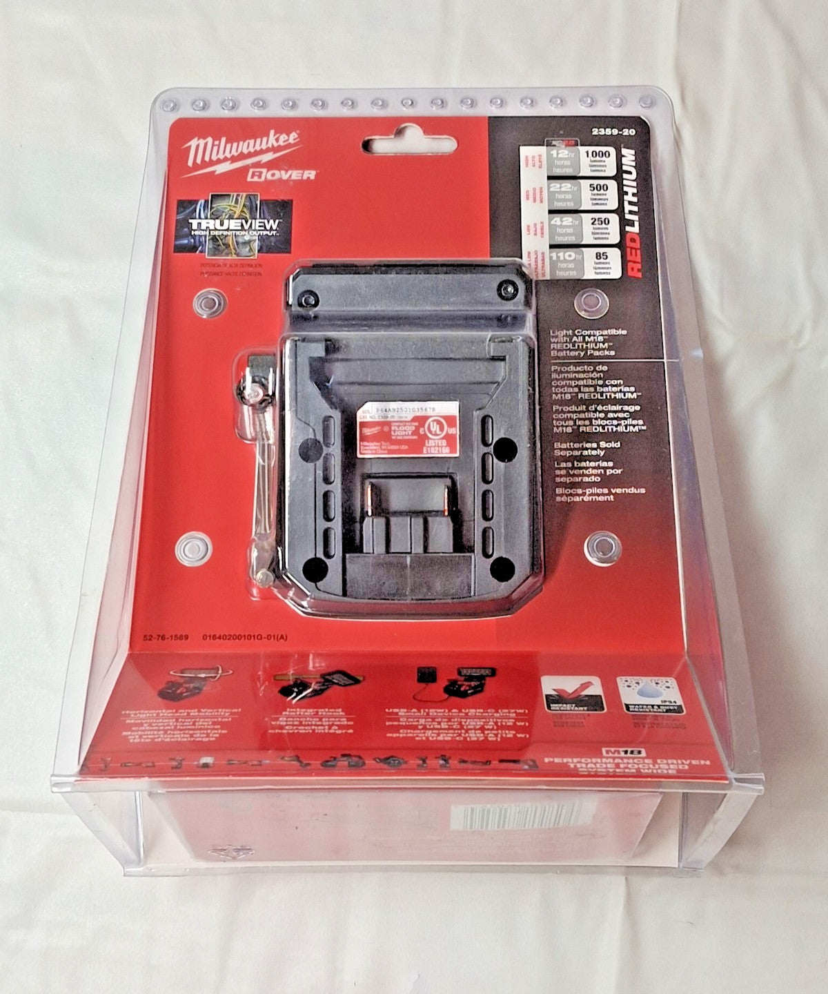 Milwaukee Compact Folding Flood Light M18 ROVER w/ USB Charging 2359-20