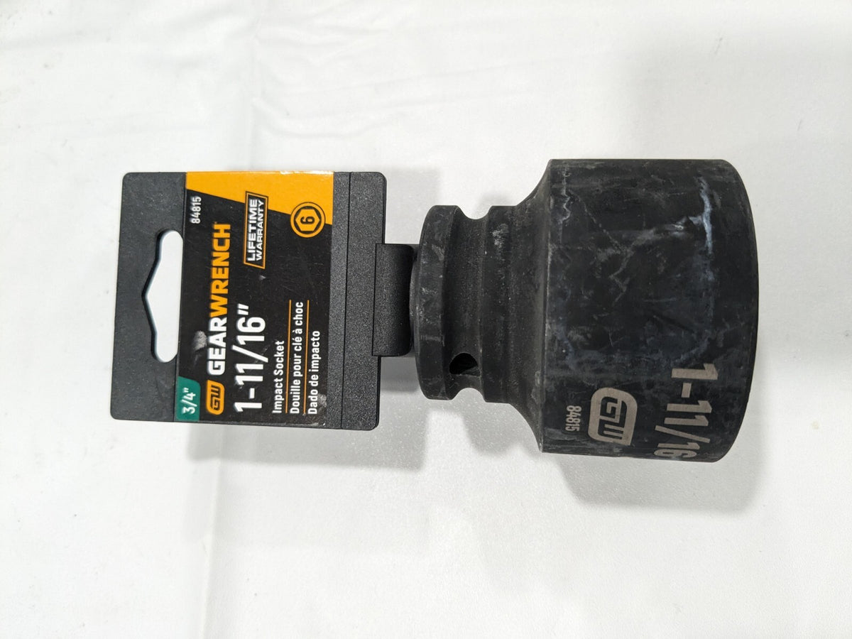 GEARWRENCH Impact Socket: 3/4" Drive, 1-11/16" Socket, Hex Drive 84815