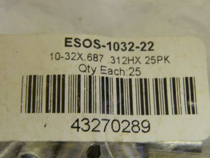 Pro Hex Thread Hole Standoff 25 Pack 5/16" Hex Head 11/16" Length ESOS