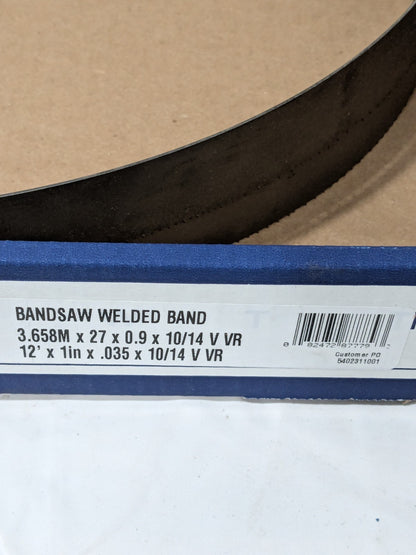 Irwin Blades Welded Bandsaw Blade: 12' L x 1" W x 10 to 14 TPI 87779IB