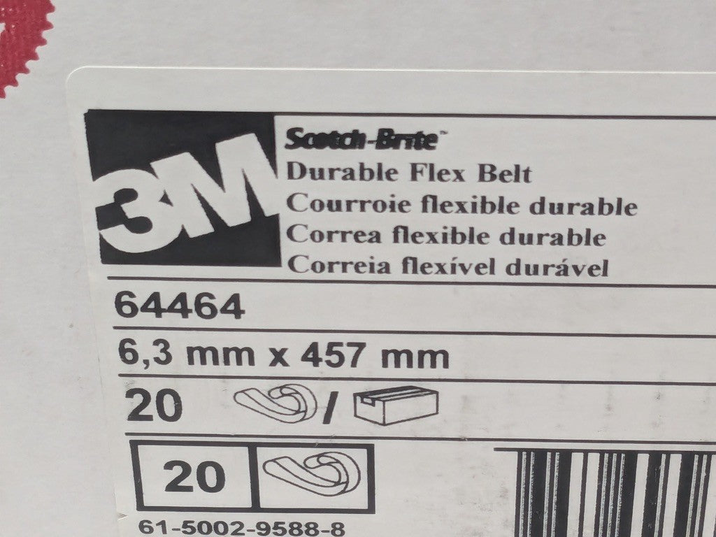 BOX OF 20 3M Scotch-Brite Durable Flex Belts 64464 AO 1/4"W x 18"L 7100033217