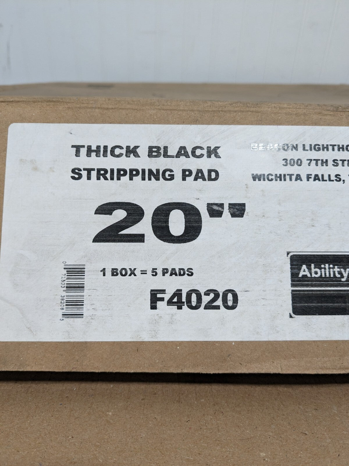 ABILITY ONE Floor Pad & Screen: Medium, 20" Long Qty 5 7910015132272