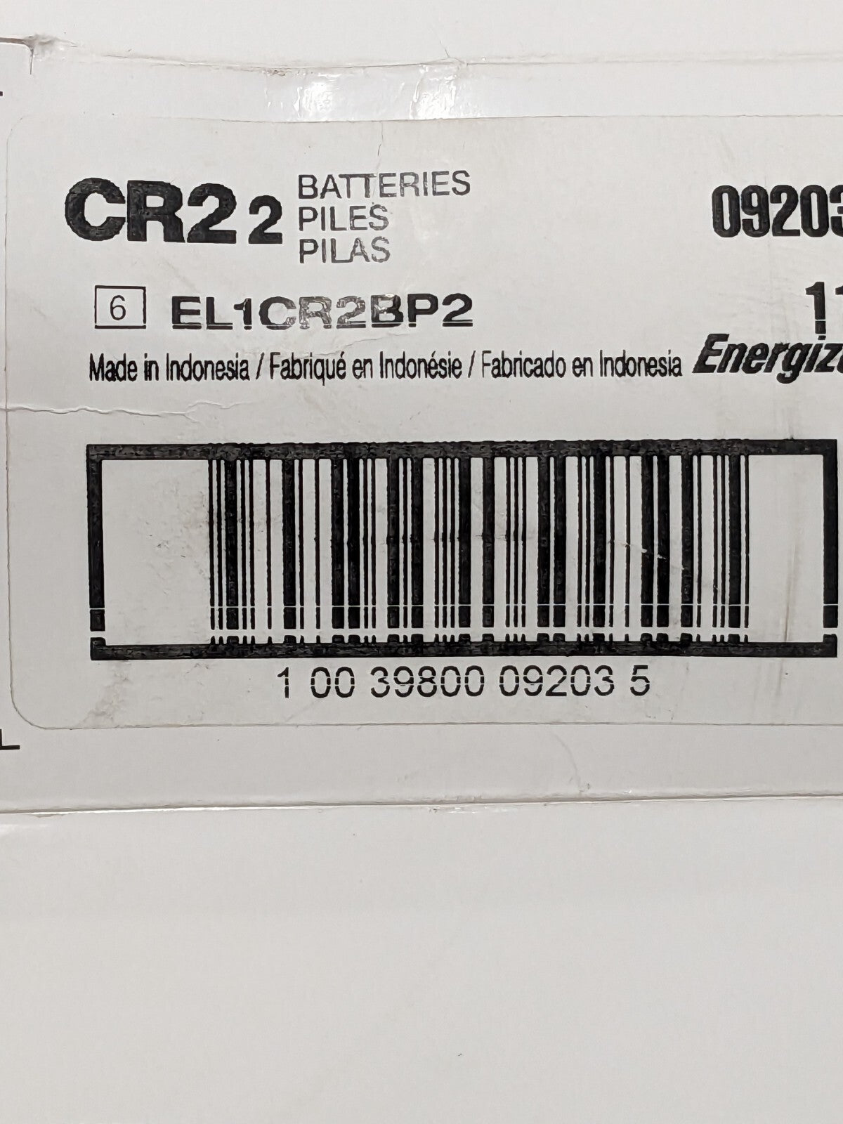 Energizer CR2 Lithium Batteries (6-Packs), 3V Photo Batteries EL1CR2BP2