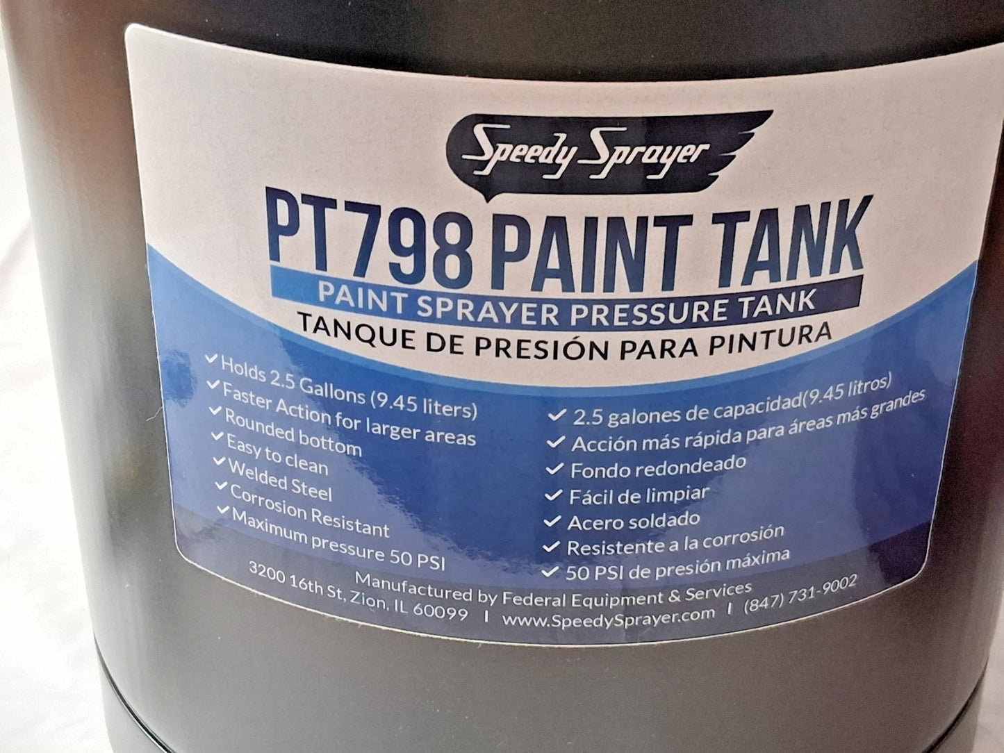 Speedy Paint Sprayer Steel Pressure Tank PT798RG