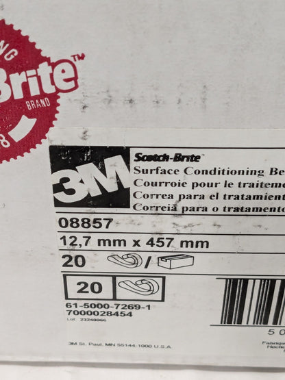 3M Abrasive Belt: 1/2" Wide, 18" OAL, Aluminum Oxide Box of 20 7000028454