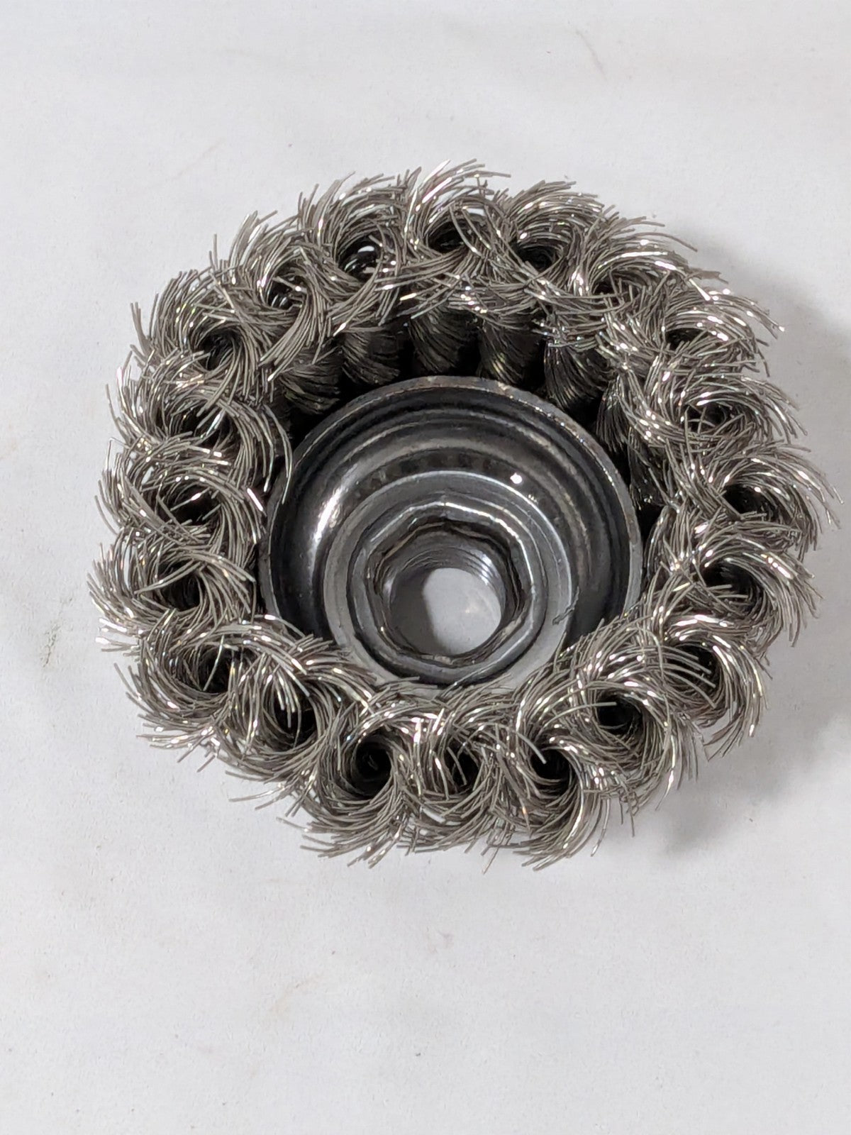 Osborn Cup Brush: 2-3/4" Dia, 0.014" Wire Dia, Stainless Steel, Knotted 33567