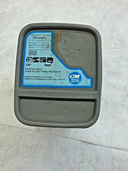 CM Straight Chain Zinc Plated 250ft Grade30 800lb Max Not For Lifting 671411