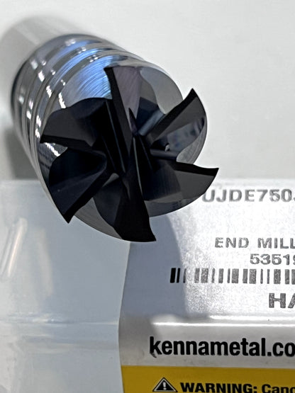 Kennametal Square End Mill: 3/4" Dia, 1-5/8" LOC 6 Fl Solid Carbide 5351903