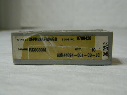 RTW Carbide Milling Inserts SEPR53AFSN6GB Grade RC8030M Qty. 10 0700420