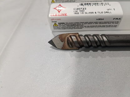 CLE-LINE 2pk 1/2" Straight Shank Carbide Tipped Drill Bit C20723