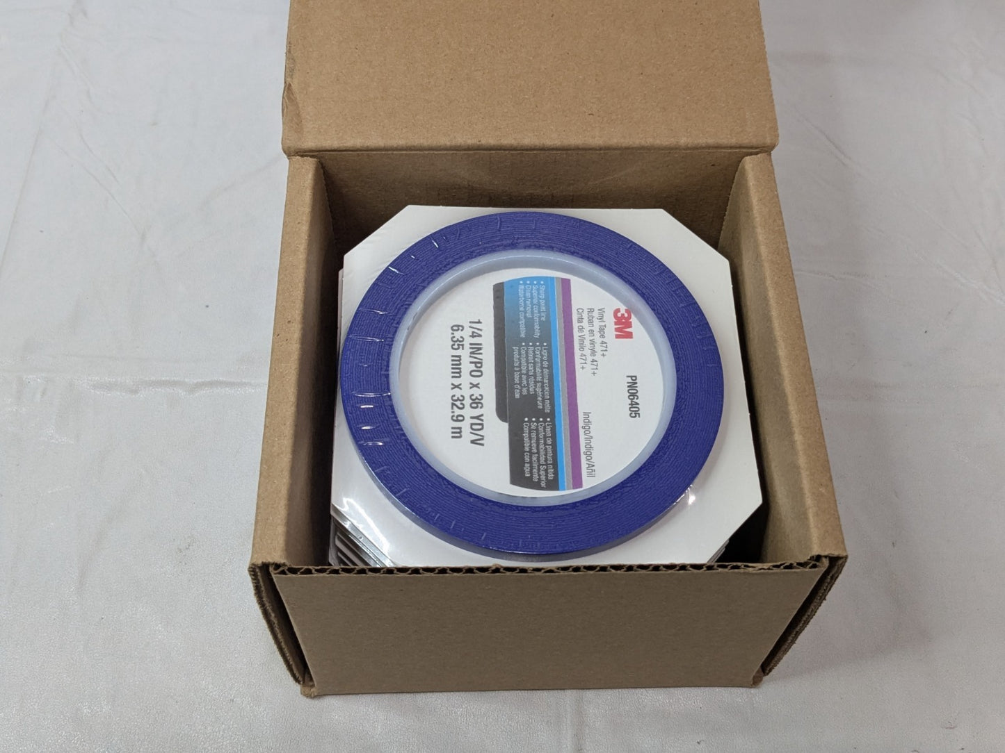 12 PK 3M Indigo Vinyl Tape Rolls 471+ 1/4" X 36 YD 06405