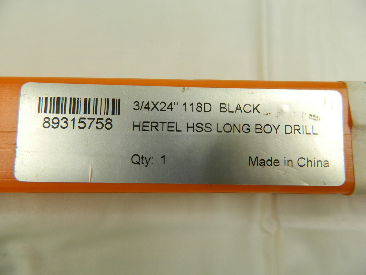 HERTEL HSS Extra Length Drill Bit 0.75 Dia, 118 °, 18 FL L, 24 OAL 89315758