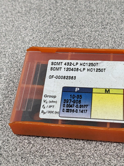 HERTEL Turning Insert: SCMT 432LP HC1250T, Solid Carbide Qty 10 42804161